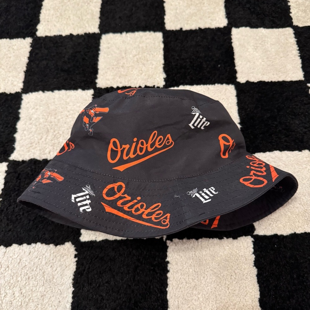 Miller Lite Baltimore Orioles Bucket Hat Mens One Size Black MLB Baseball Fan